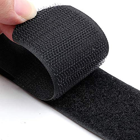 Reusable Cinch Straps 2" x 60" - 6 Pack, Multipurpose Strong Gripping, Quality Hook and Loop Securing Straps (Black)
