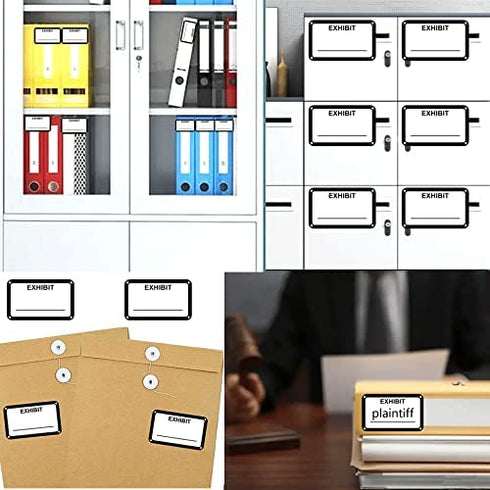 White Legal Exhibit Stickers 1.65 X 1 Inch-Blank File Folder Labels Tabs Trial Exhibit Stickers Color-Coded Exhibit Labels 300Pcs Trial Legal Stickers for Exhibit Petitioner Offices Courts Documents