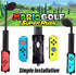 KUNSLUCK Joy-Con Golf Club for Nintendo Switch/Switch OLED, Mario Golf Games Accessories Controller Grip for Mario Golf Super Rush, Black (2 Pack)