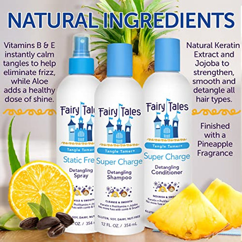 Fairy Tales Tangle Tamer Detangling Spray for Kids - Ultra Moisturizing and Anti Frizz Protection - Paraben Free, Sulfate Free - 12 Oz