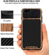 TENDLIN Compatible with iPhone 7 Plus Case/iPhone 8 Plus Case Wood Grain with Carbon Fiber Texture Design Leather Hybrid Slim Case Compatible with iPhone 7 Plus and iPhone 8 Plus (Carbon & Leather)