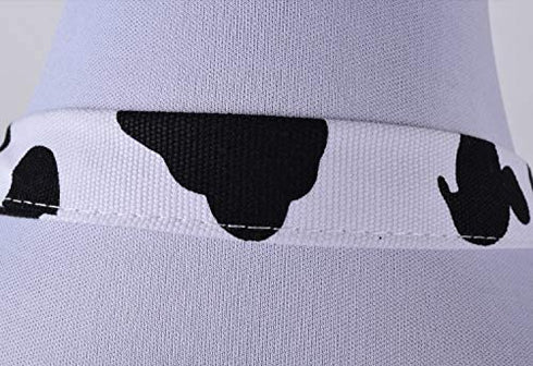 Love Potato Cute Women Girls Cooking Kitchen Apron with Pockets Black White Cow Print Bib Apron Gift, White