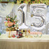 2pcs 40 Inch Number Balloon Foil Balloons Number 15 Jumbo Giant Balloons Prom Balloon Mylar Huge Number Balloon for Birthday Party Decoration Wedding Anniversary, XXXL Silver 15 Number Balloon