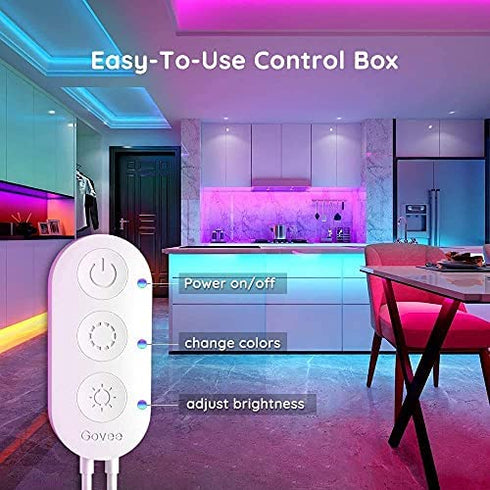 Govee 16.4ft LED Strip Lights, Color Changing Light Strips with Remote, RGB LED Lights for Room, Bedroom, Living Room, Kitchen, Home, Party, Ceiling