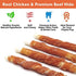 MON2SUN Dog Rawhide Twist Chicken Hide Sticks 5 Inch 25 Count for Puppy and Small Dogs