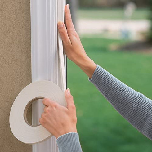 Duck Brand Self Adhesive Foam Weatherstrip Seal for Large Gaps, 3/4-Inch x 3/8-Inch x 10-Feet, 1 Roll, 1278972,White