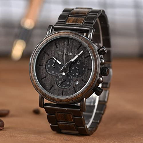 Engraved Wooden Watch for Boyfriend My Man Fiancé Husband Customized Personalized Wood Watches for Men Birthday Anniversary Personalized Watch