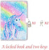 MHJY Unicorn Notebook Sequin Secret Diary with Lock,Reversible Mermaid Sequin Notebook Private Journal Magic Travel Journal Unicorn Notebook for Adults and Kids