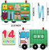 Toddler Busy Board, 14 in 1 Activity Board(Garbage Car Style), Montessori Sensory Toy for Fine Motor Skills, Learning Toy for Airplane or Car Travel, Preschool Educational Gift for Kids Boys Girls