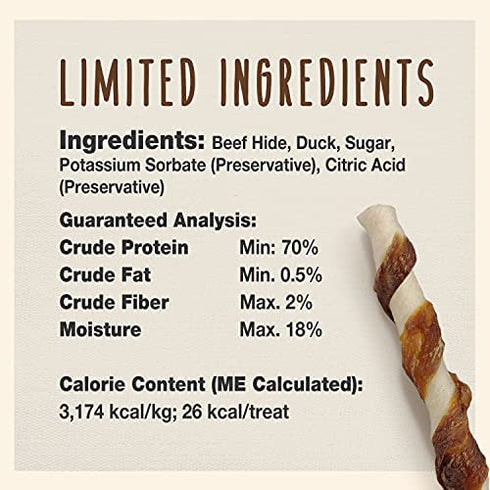 Cadet Gourmet Twists - Long Lasting Chewy Chicken and Duck Wrapped Natural Dog Treats