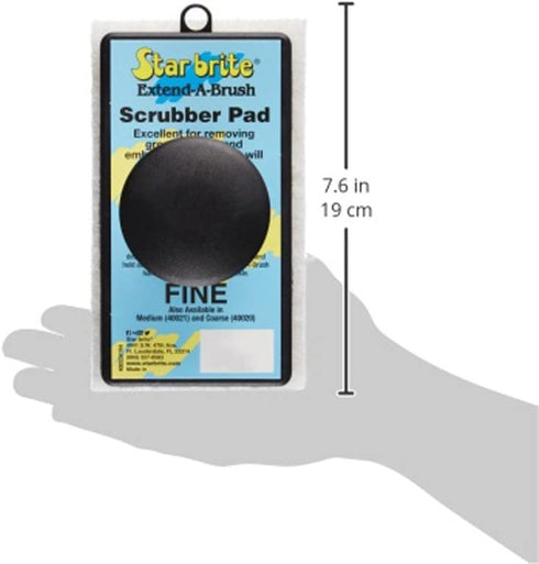 Star brite Extend-A-Brush Scrubber Pad - Available In 3 Textures - Removable Ergonomic Grip Attaches to Extending Pole Via Star brite's Adjustable Knuckle