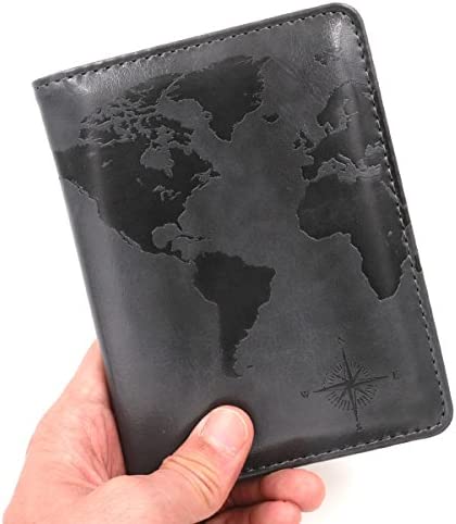 Kandouren RFID Passport Holder Cover Case,Travel Accessories for Men,passport wallet with Gray Leather for Mens,best gifts for travelers & travel,credit card and ID holder wallets