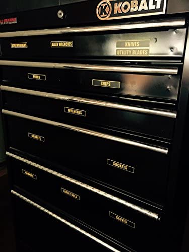 Tool Box Label Decal Sticker Set. Organization Label Set for Toolbox.