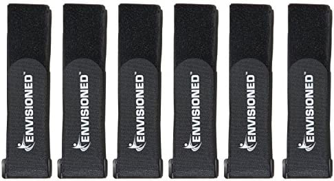 Reusable Cinch Straps 2" x 60" - 6 Pack, Multipurpose Strong Gripping, Quality Hook and Loop Securing Straps (Black)