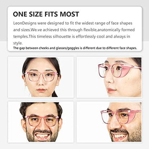 LeonDesigns Anti Fog Safety Glasses Blue Light UV Blocking Goggles for women men (Square R1)