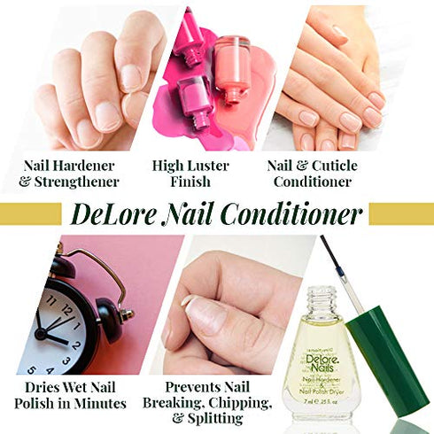 Delore for Nails Hardener and Nail Polish Dryer.25-Ounce (Pack of 2)