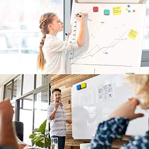OWLKELA Magnetic Dry Erase Erasers 12 Pcs, White Board Accessories for Kids, Ideal for Refrigerator, Glass whiteboard, Magnetic Soft Whiteboard, Easily Clear All Marks