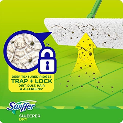 Swiffer Sweeper Dry Sweeping Cloths, Mop and Broom Floor Cleaner Refills, Febreze Lavender Vanilla and Comfort Scent, 16 Count
