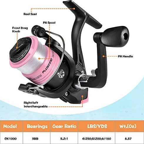 PLUSINNO Kids Fishing Pole, Portable Telescopic Fishing Rod and Reel Combo Kit - with Spinning Fishing Reel Tackle Box for Boys, Girls, Youth