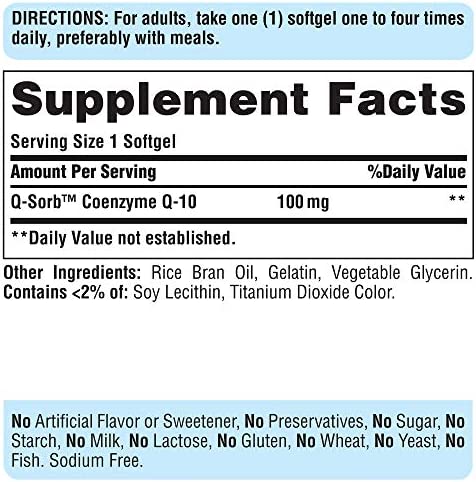 Puritans Pride CoQ10 100mg, Supports Heart Health, 240 Rapid Release Softgels