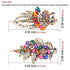 2 Pack Peacock Alligator Hair Clips Rhinestone Flower Decorative Alligator Hair Clips, Metal Flower Hair Clips for Women (Style-C)