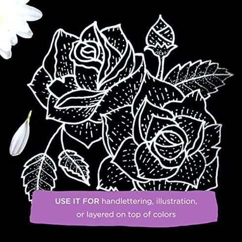 SAKURA Gelly Roll Gel Pens - Bold Tip Ink Pen for Journaling, Art, or Drawing - Classic White Ink - 6 Pack