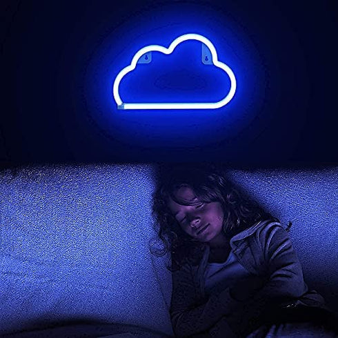 Lumoonosity Cloud Neon Sign, USB Powered Blue Cloud Neon Light with On/Off Switch, Cloud Led Sign for Wall Decor, Aesthetic Hanging Neon Signs, Neon Lights for Bedroom, Living Room, Gaming Room Setup