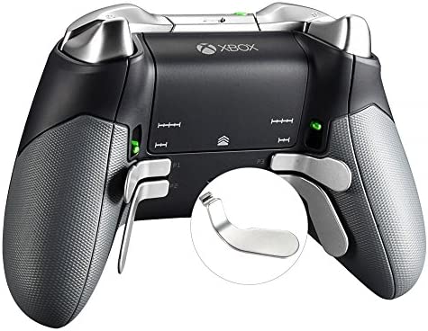 eXtremeRate 4 pcs Metal Stainless Steel Paddles Hair Trigger Locks Replacement Parts Video Games Accessories Kits for Xbox One Elite, Elite Series 2, Elite 2 Core Controller