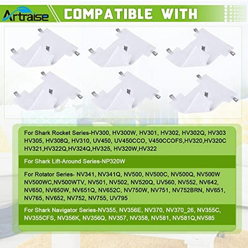 6Pack Dust-Away Micro-fiber Hv300 Series Pads kit for Shark Dust-away, Rotator, Navigator Lift-away Pro Vacuum, Ultra Light Stick Vacuum