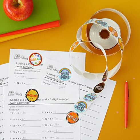 1000 Pieces Motivational Classroom Stickers for Kids, Student Rewards, Teachers Supplies (1.5 Inches)