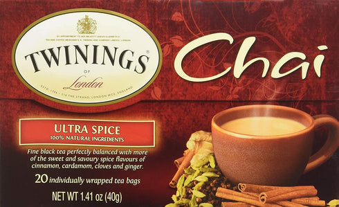 TWINING TEA TEA CHAI ULTRA SPICE, 20 BG (Pack of 3)