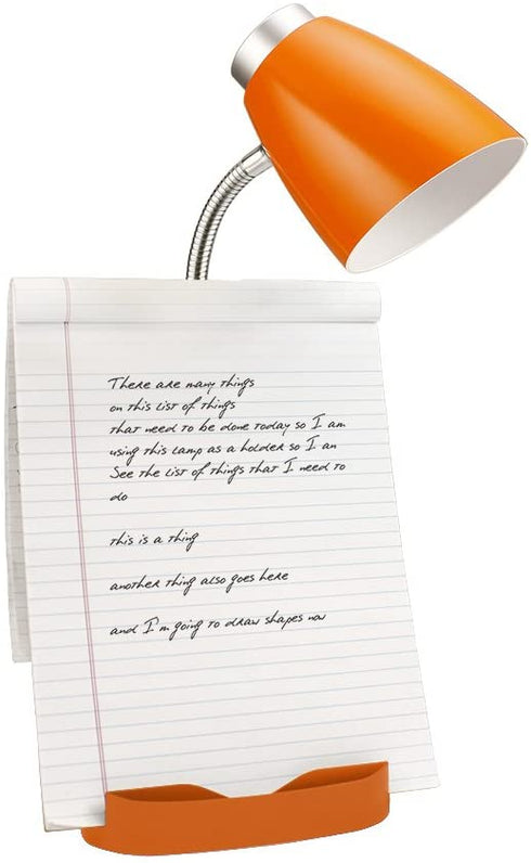 Limelights LD1002-ORG Gooseneck Organizer iPad Stand or Book Holder Desk Lamp, Orange