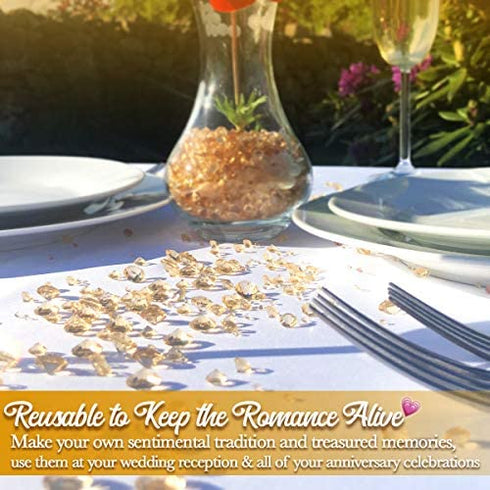Luxury Gold Diamond Party & Wedding Decorations: Sparkling Acrylic Rhinestones, Crystal Scatter Gems Centerpiece & Table Décor - The Perfect Finishing Touch for Your Tables