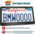 Aootf License Plate Frame Carbon Fiber- Black Aluminum Car Tag Holder Cover Printed Carbon Pattern with Stainless Steel Screws Caps, Front & Rear 2 Pack