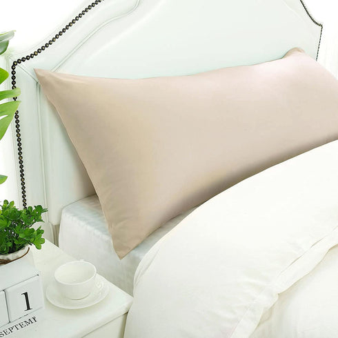 uxcell Body Pillow Case, Microfiber Pillowcases Weave for 90 GSM Ployester, Soft Full Replacement Covers for Body Pillows Body(20"x48") Khaki