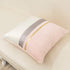 Avigers 22 x 22 Inches Pink White Gold Leather Striped Patchwork Velvet Cushion Case Luxury Modern Throw Pillow Cover Decorative Pillow for Couch Living Room Bedroom Car