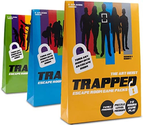 Trapped Escape Room Games BJ001 Bank Job, Ideal Family Game for Lockdown / Turn Your Home into a Escape Room, No Waiting for Turns, Escape Room in a Box Kit, Up to 6 Players, Age 8+