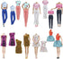 E-TING Lot 15 Items = 5 Sets Fashion Casual Wear Clothes/Outfit with 10 Pair Shoes for Girl Doll Random Style (Casual Wear Clothes + Short Skirt)