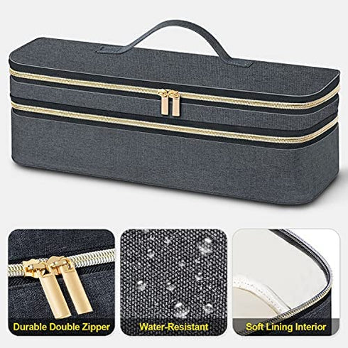 JAYFOND Travel Case for Revlon Hair Dryer Brush Blow Dryer Brush in One, Double-Layer Travel Storage Carrying Bag Compatible with Hot Tools Hot Air Brush & Styling Tools Accessories(Case Only)