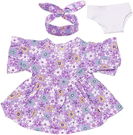 XADP 5 Pack Baby Doll Clothes Outfits for 12 Inch Baby Dolls, Set of 5 with Hair Bands