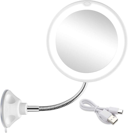 5X Magnifying Mirror with Light Makeup Mirror with Lights LED Lighted Makeup Mirror Vanity Mirror with Lights Flexible Gooseneck Mirror with Lights with Powerful Suction Cup