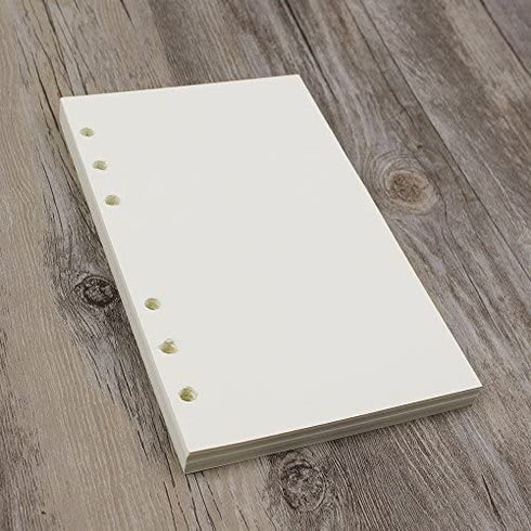 6-Ring A6 Binder/Planner Refill Paper, 6 Hole,6 3/4 x 4 1/8 Inches Refillable White Paper for Loose Leaf Binder Notebook Diary Traveler Journal Inserts, 80 Sheets/160 Pages,Blank