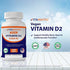 Vitamatic Vitamin D2 60 mcg (2400 IU) - Ergocalciferol - 180 Vegetarian Tablets (180 Tablets (Pack of 1)) (1 Bottle)