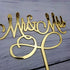 Mr and Mrs Cake Topper, Bride And Groom Sign Wedding Engagement Cake Toppers Decorations (Mirror Gold Acrylic)