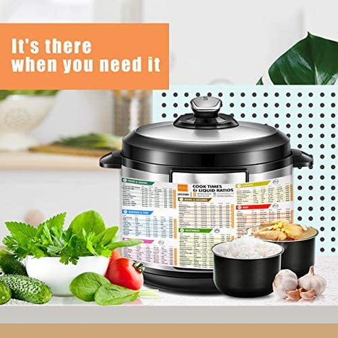 Instant Pot Magnetic Cheat Sheet, Pressure Cooker Magnet, Air Fryer Accessories Cooking Times Food Chart for Refrigerator