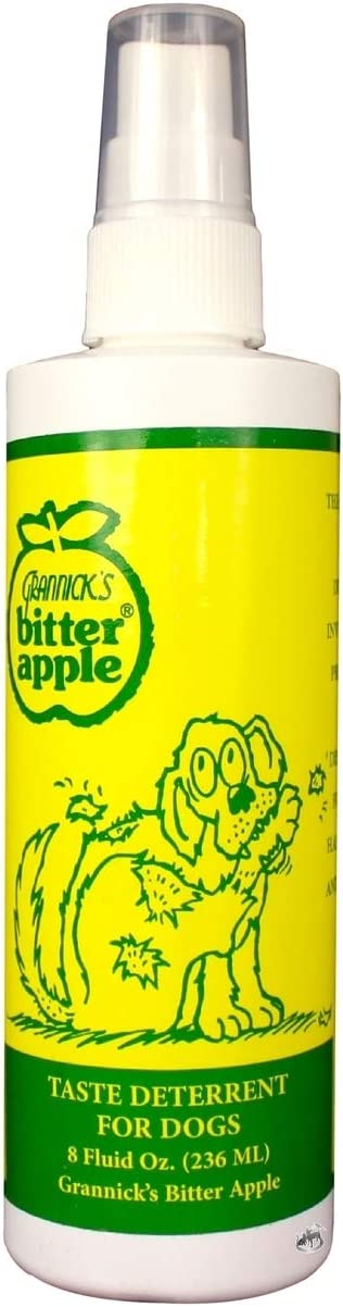 Grannick's Bitter Apple Liquid 1, 8 oz Chewing Deterrent Spray, Anti Chew Behavior Training Aid for Dogs and Cats; Stops Destructive Chewing Licking of Bandages, Paws, Shoes, Fur, Doors and Furniture