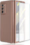 Case for Samsung Galaxy Z Fold 2 5G,Case with Glass Tempered Film,Ultra-Thin Anti-Knock Combination Film Hard Matte Cover (Rose Gold)