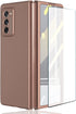 Case for Samsung Galaxy Z Fold 2 5G,Case with Glass Tempered Film,Ultra-Thin Anti-Knock Combination Film Hard Matte Cover (Rose Gold)