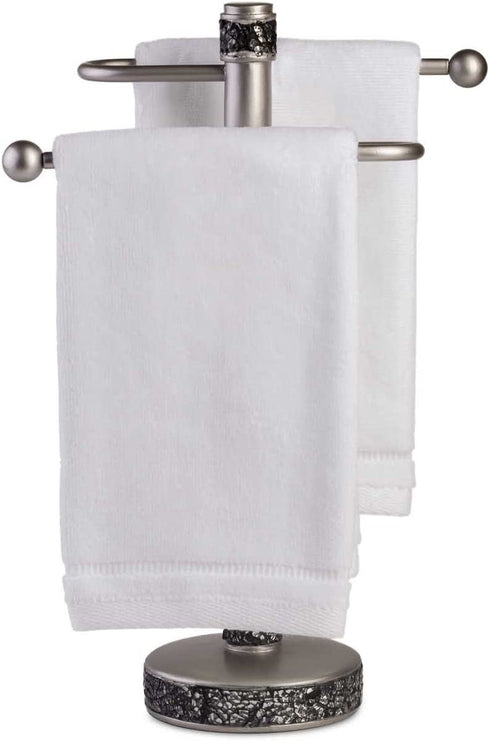 Creative Scents Cotton Velour Fingertip Towel, 4 Piece Set, 11 by 18-Inch, White
