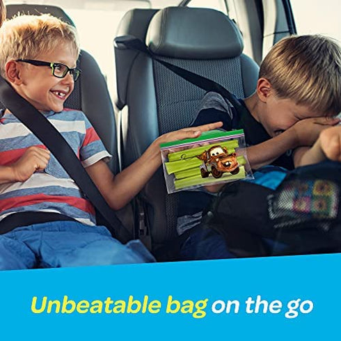 Ziploc Snack Bags for On the Go Freshness, Grip 'n Seal Technology for Easier Grip, Open, and Close, 66 Count, Pixar Designs